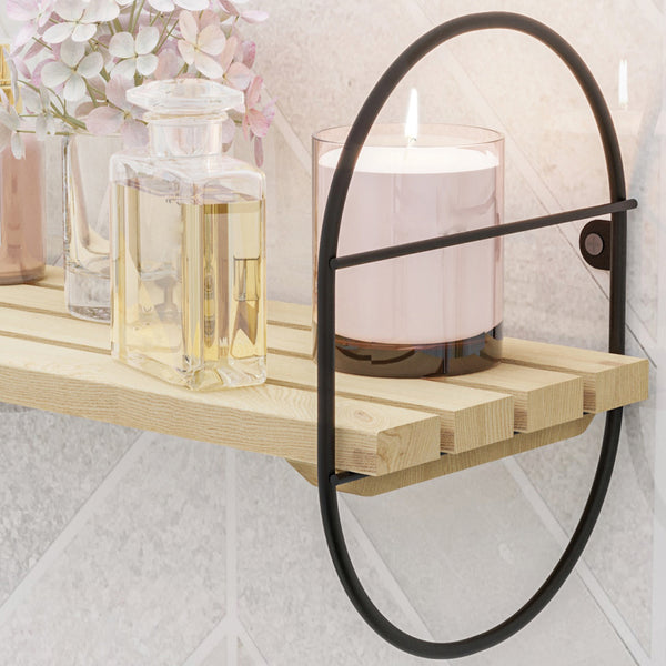 [en.casa] Wandrek Oulu met plank zwart en naturel - 2 varianten