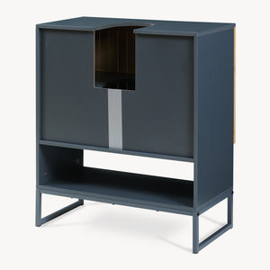 Wastafelonderkast Svanes 70x60x30 cm Donkergrijs/Natuur [en.casa]