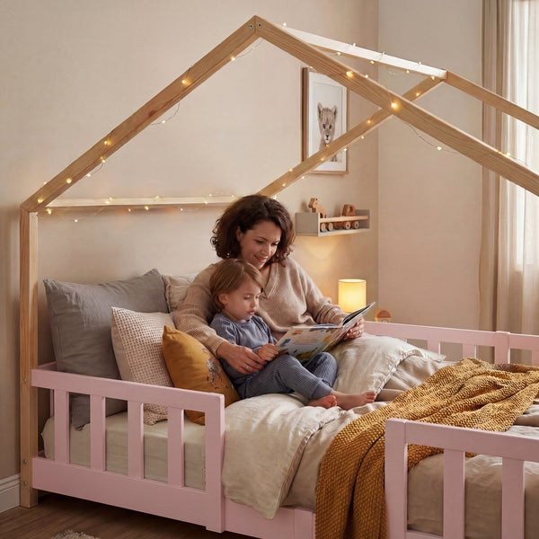 Kinderbed Treviolo met uitvalbeveiliging en matras [en.casa]