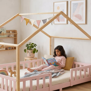 Kinderbed Treviolo met uitvalbeveiliging en matras [en.casa]