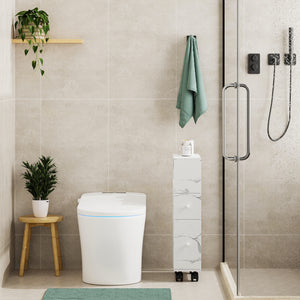 Étagère de salle de bain Broreynna sur roulettes 66 x 15 x 33 cm [en.casa]