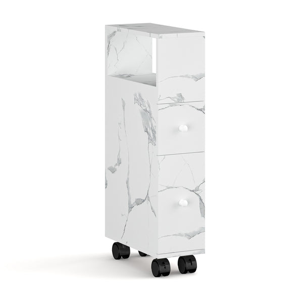 Étagère de salle de bain Broreynna sur roulettes 66 x 15 x 33 cm [en.casa]