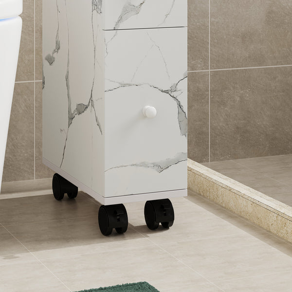 Étagère de salle de bain Broreynna sur roulettes 66 x 15 x 33 cm [en.casa]