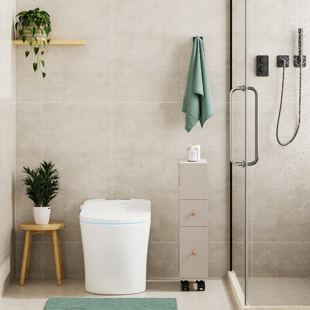 Étagère de salle de bain Broreynna sur roulettes 66 x 15 x 33 cm [en.casa]