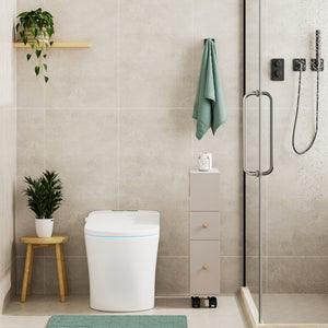 Étagère de salle de bain Broreynna sur roulettes 66 x 15 x 33 cm [en.casa]