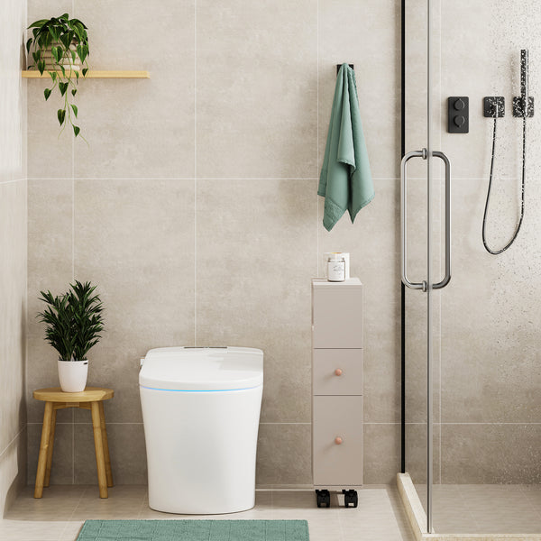 Étagère de salle de bain Broreynna sur roulettes 66 x 15 x 33 cm [en.casa]