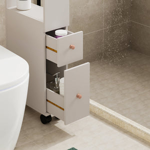 Étagère de salle de bain Broreynna sur roulettes 66 x 15 x 33 cm [en.casa]