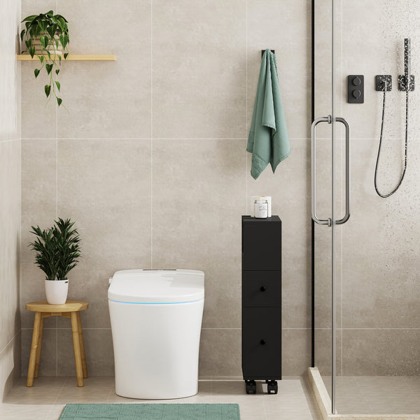 Étagère de salle de bain Broreynna sur roulettes 66 x 15 x 33 cm [en.casa]