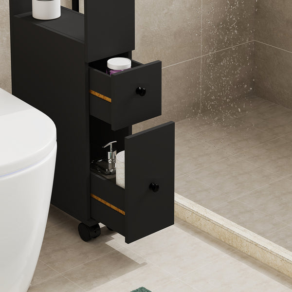 Étagère de salle de bain Broreynna sur roulettes 66 x 15 x 33 cm [en.casa]