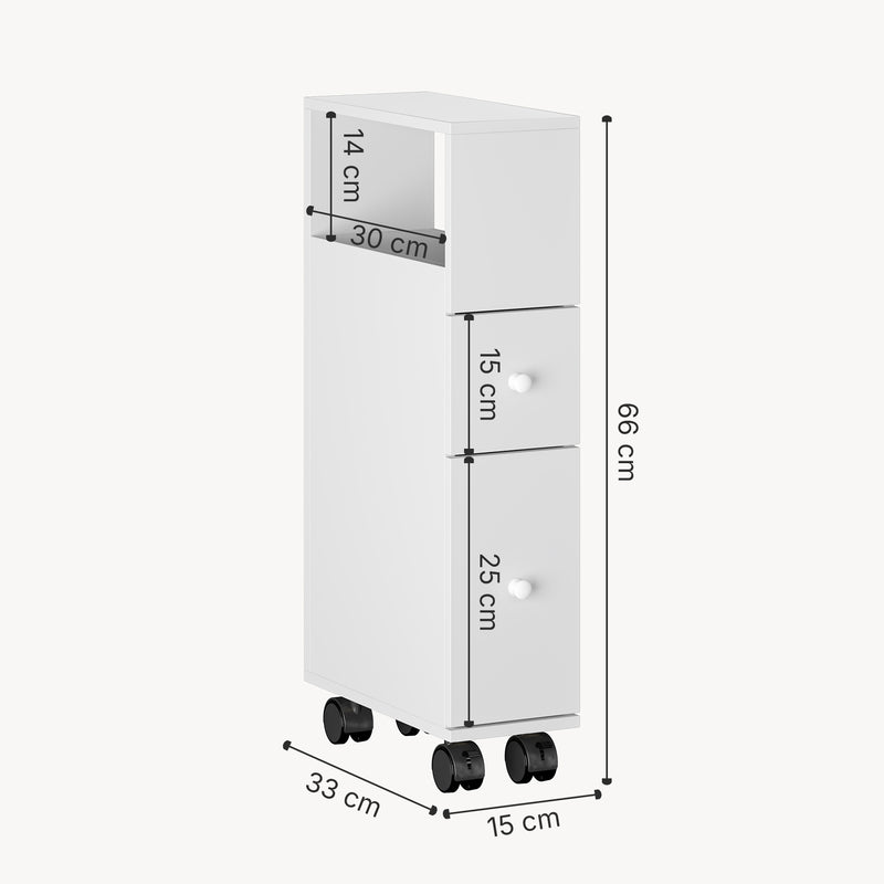 Maatschets Niches kast op wieltjes Broreynna 66x15x33 cm [en.casa]