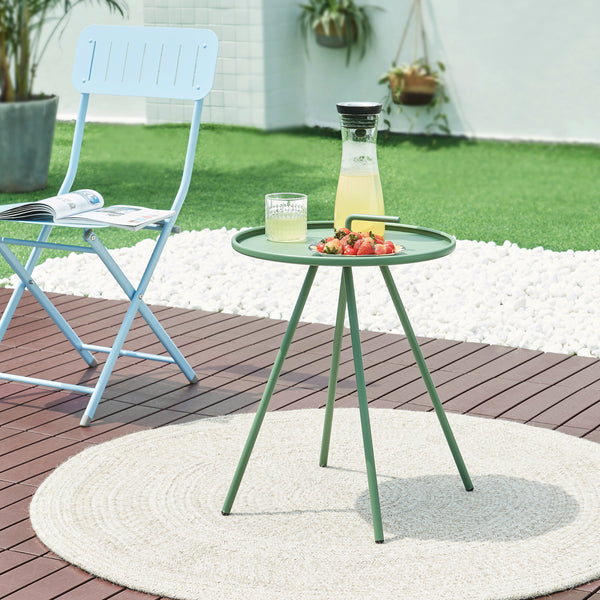 Table d'appoint de jardin Fosen acier 55 x 42 cm [en.casa]