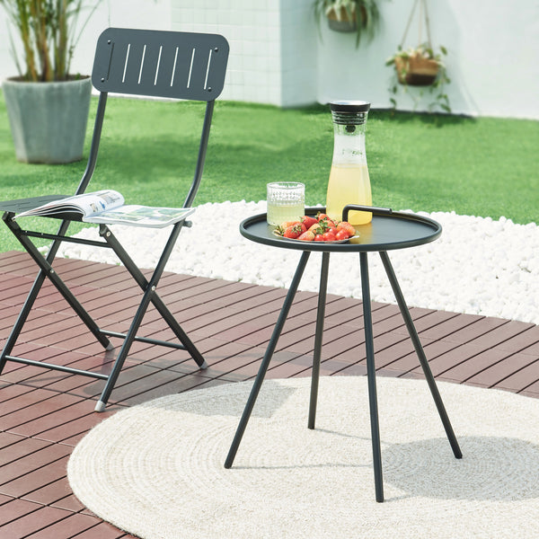 Table d'appoint de jardin Fosen acier 55 x 42 cm [en.casa]