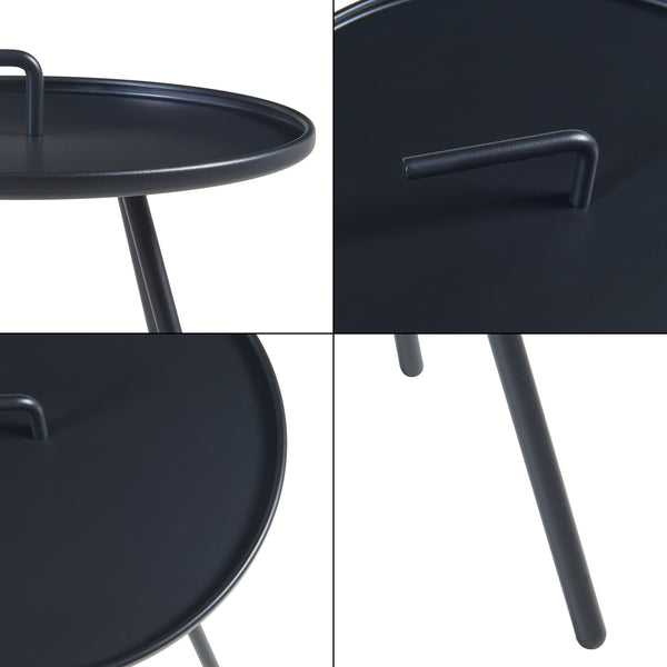 Table d'appoint de jardin Fosen acier 55 x 42 cm [en.casa]