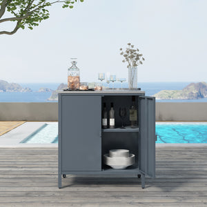 Armoire de jardin Bolognano acier laqué 92 x 80 x 50 cm casa.pro