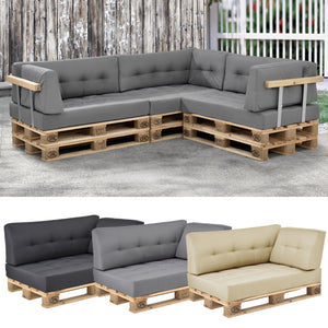 [en.casa] Coussin d’assise / de dossier / d’angle avec palette ou en kit pour canapé euro palette In/Extérieur meubles rembourrés