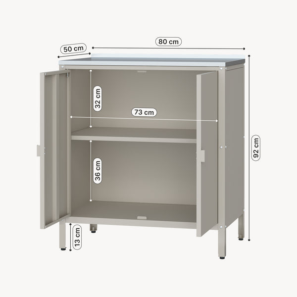 Armoire de jardin Bolognano acier laqué 92 x 80 x 50 cm casa.pro