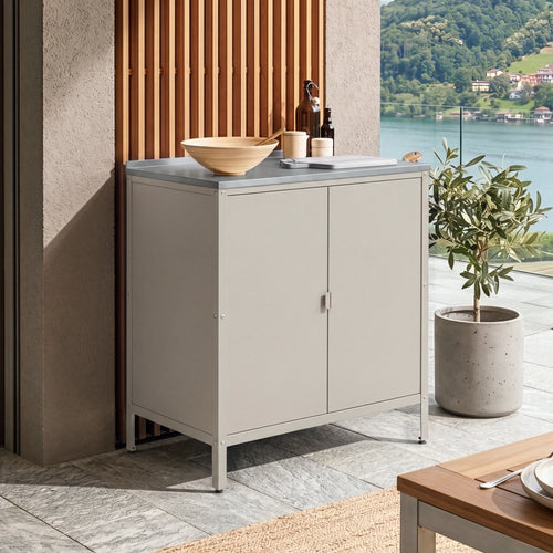 Armoire de jardin Bolognano acier laqué 92 x 80 x 50 cm casa.pro