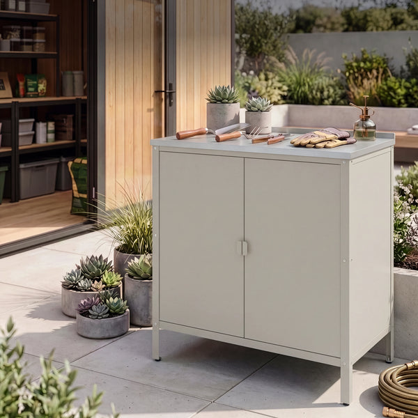 Armoire de jardin Bolognano acier laqué 92 x 80 x 50 cm casa.pro