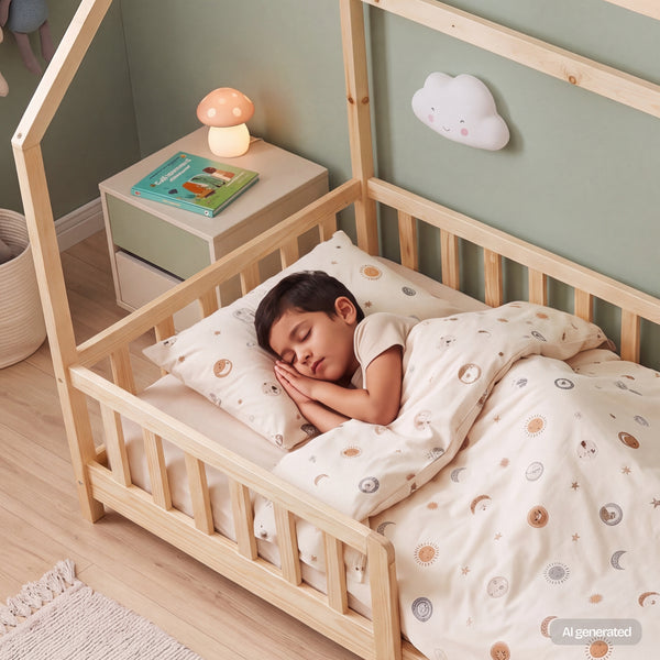Kinderbed Hesel huisbed met uitvalbeveiliging [en.casa]