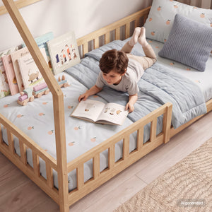 Kinderbed Hesel huisbed met uitvalbeveiliging [en.casa]