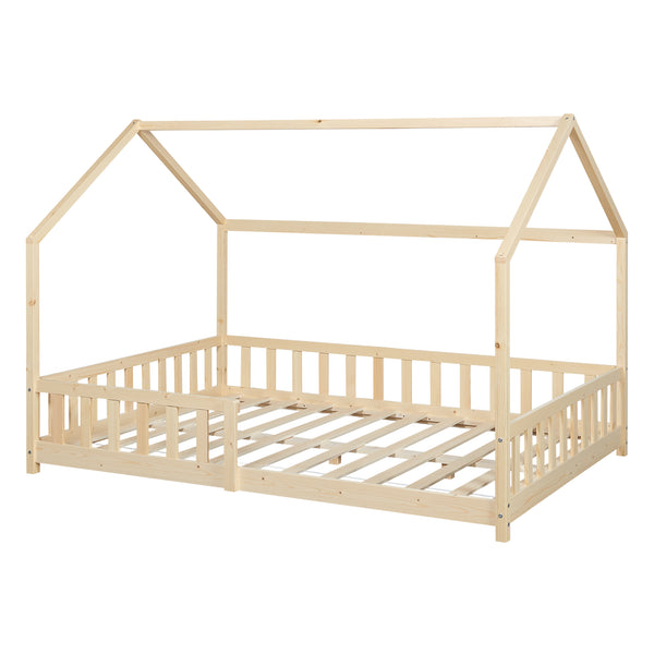 Kinderbed Hesel huisbed met uitvalbeveiliging [en.casa]