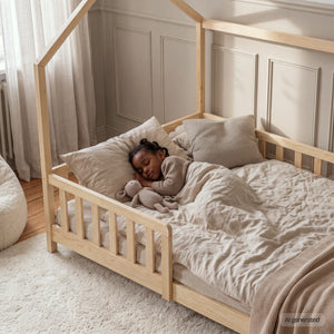 Kinderbed Hesel huisbed met uitvalbeveiliging [en.casa]