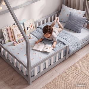 Kinderbed Hesel huisbed met uitvalbeveiliging [en.casa]