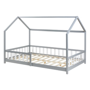 Kinderbed Hesel huisbed met uitvalbeveiliging [en.casa]