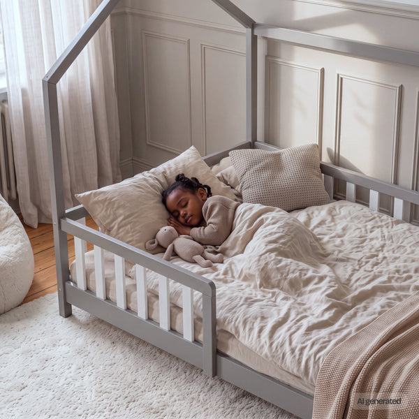 Kinderbed Hesel huisbed met uitvalbeveiliging [en.casa]