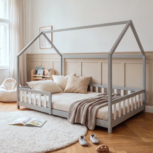 Kinderbed Hesel huisbed met uitvalbeveiliging [en.casa]