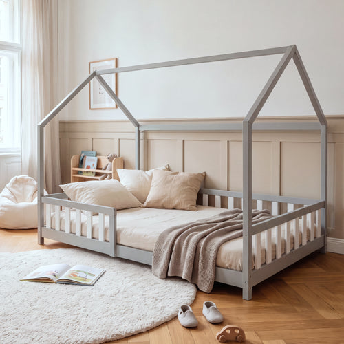 Kinderbed Hesel huisbed met uitvalbeveiliging [en.casa]