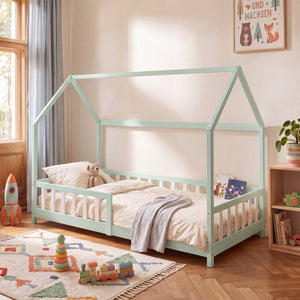 Kinderbed Hesel huisbed met uitvalbeveiliging [en.casa]