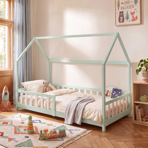 Kinderbed Hesel huisbed met uitvalbeveiliging [en.casa]