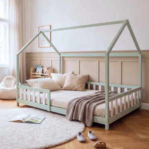 Kinderbed Hesel huisbed met uitvalbeveiliging [en.casa]