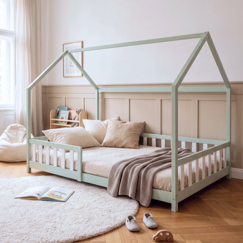 Kinderbed Hesel huisbed met uitvalbeveiliging [en.casa]