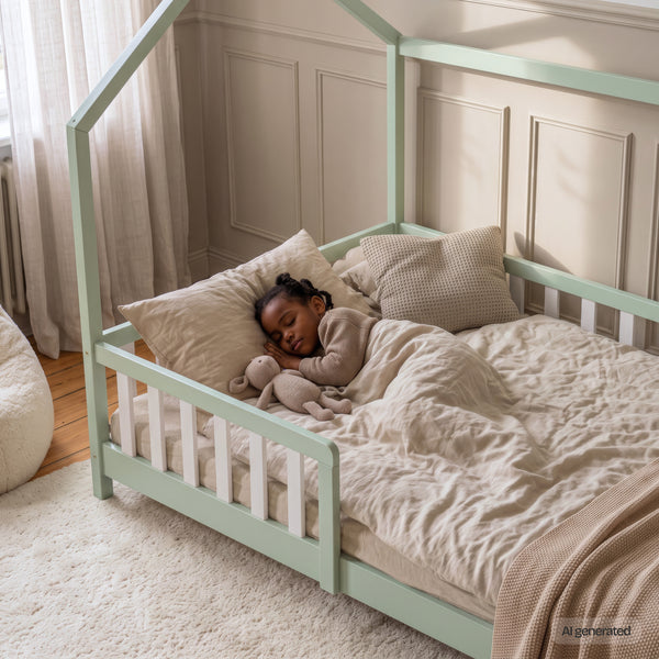 Kinderbed Hesel huisbed met uitvalbeveiliging [en.casa]