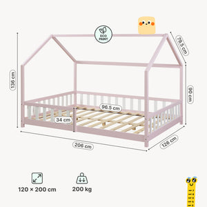 Kinderbed Hesel huisbed met uitvalbeveiliging [en.casa]