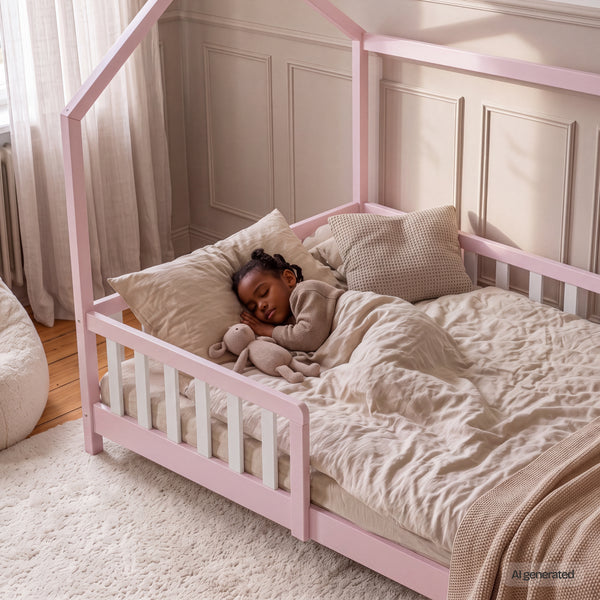 Kinderbed Hesel huisbed met uitvalbeveiliging [en.casa]