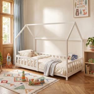 Kinderbed Hesel huisbed met uitvalbeveiliging [en.casa]