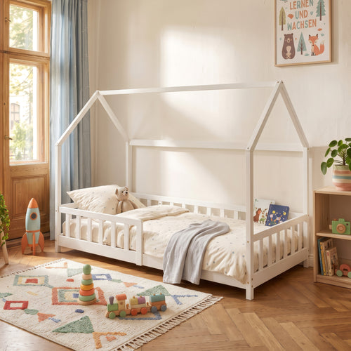 Kinderbed Hesel huisbed met uitvalbeveiliging [en.casa]