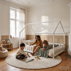 Kinderbed Hesel huisbed met uitvalbeveiliging [en.casa]