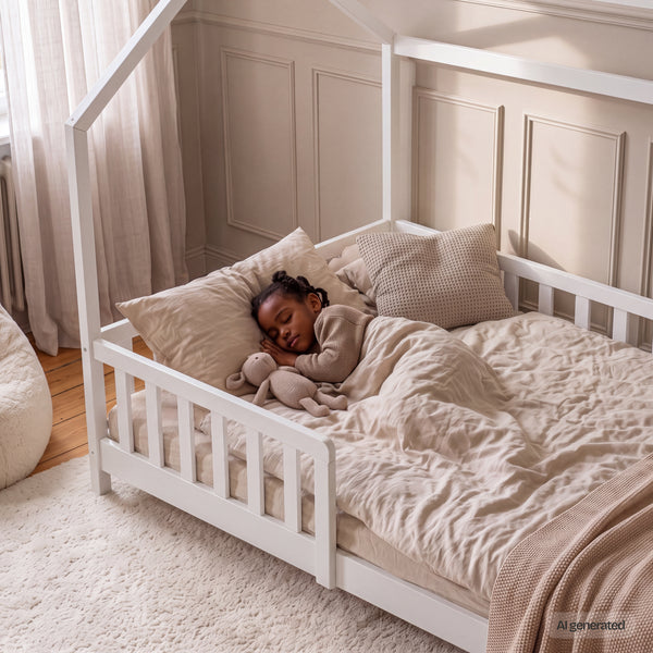 Kinderbed Hesel huisbed met uitvalbeveiliging [en.casa]