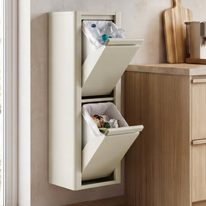 Poubelle de tri Vavall avec 2 compartiments 100 x 33 x 30 cm [en.casa]