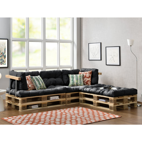 Kussenset voor binnen 3 palletkussens en 5 rugkussens - 4 varianten