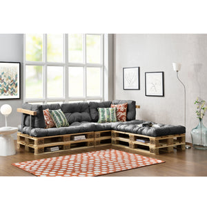 Kussenset voor binnen 3 palletkussens en 5 rugkussens - 4 varianten