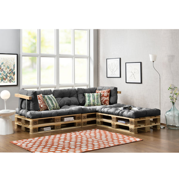 Kussenset voor binnen 3 palletkussens en 5 rugkussens - 4 varianten