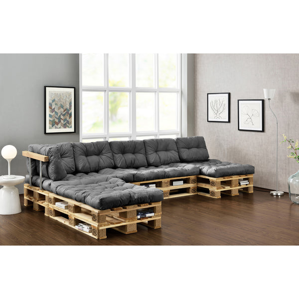 Kussenset voor binnen 4 palletkussens en 6 rugkussens - 4 varianten