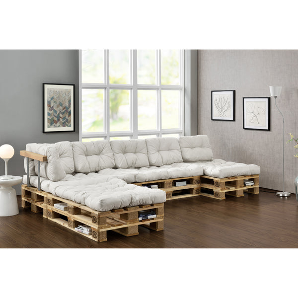 Kussenset voor binnen 4 palletkussens en 6 rugkussens - 4 varianten