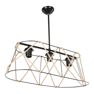 Suspension Harrogate en métal et corde de jute E27 [lux.pro] 