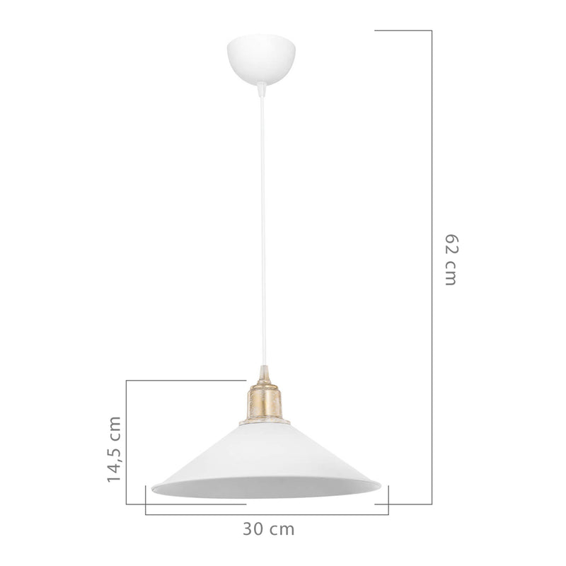 Croquis coté Suspension Hinckley en plastique hauteur 62 cm E27 [lux.pro]